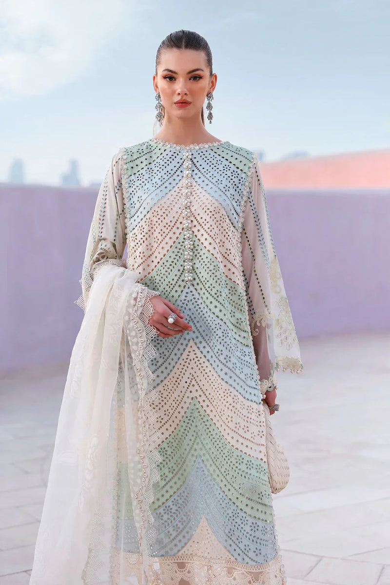 Maria B Viral 3 Pcs Suit Swiss Lawn (White)